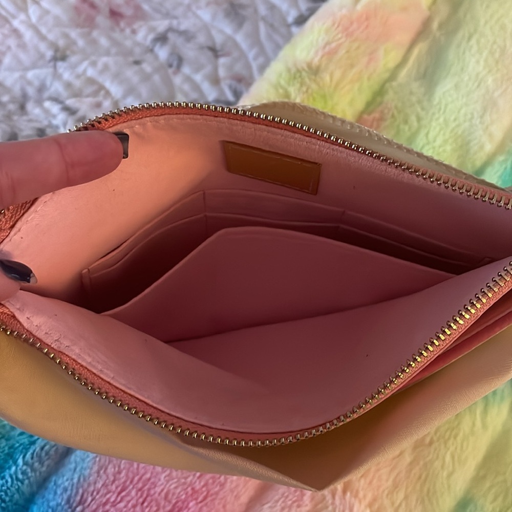 Pink Grey Beige Checkered Wristlet - Picture 4 of 7